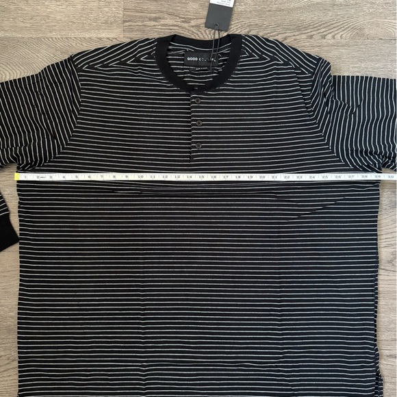Good Counsel Wanzer Long Sleeve‎ Striped Henley Shirt Size 2XL Black/White - NWT - Picture 10 of 13